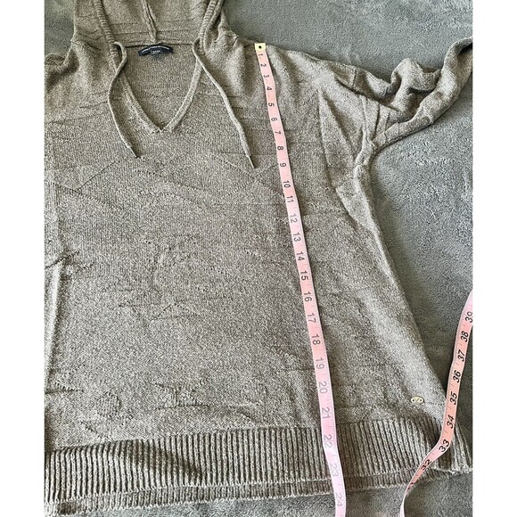 American Eagle Womens Hoodie Sweater Gray V-Neck Pullover Size S Lightly Worn - Picture 7 of 7